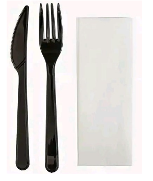 Набор №3 (вилка 180, нож180 ,салфетка 24х24) черные