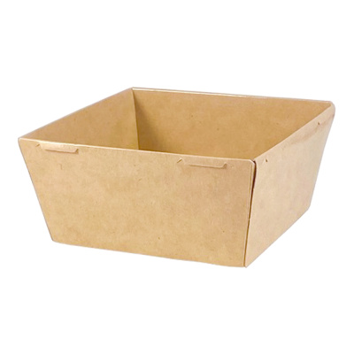 Контейнер-бумажный-300-мл-100х100х49-SmartPack-квадрат-крафткрафт-без-крышки-OSQ