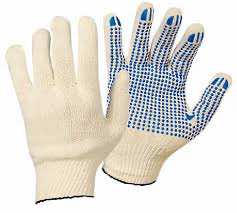 Перчатки хб с ПВХ 5Н нанесением точка белые