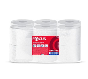Бумага туалетная Focus Premium 3х сл. 120м  белая